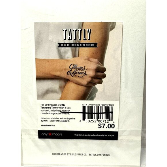 Temporary Tattoos & Cards ALWAYS AND FOREVER Set of 3 Individual Packs 5X6 New - Picture 2 of 3
